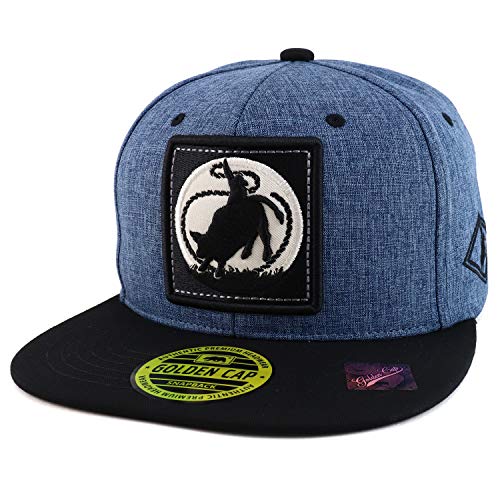 Trendy Apparel Shop Rodeo Patch Two Tone Flatbill Snapback Baseball Cap
