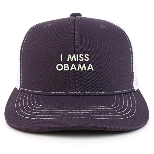 Trendy Apparel Shop I Miss Obama Cotton Two Tone Trucker Baseball Cap