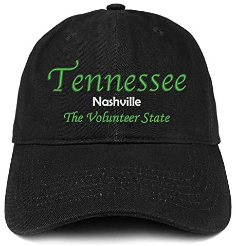 Trendy Apparel Shop Tennessee Nashville Embroidered Soft Crown 100% Brushed Cotton Cap