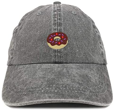 Trendy Apparel Shop Donut Embroidered Washed Cotton Adjustable Cap