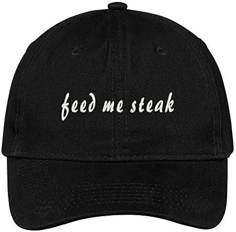 Trendy Apparel Shop Feed Me Steak Embroidered Low Profile Cotton Cap Dad Hat