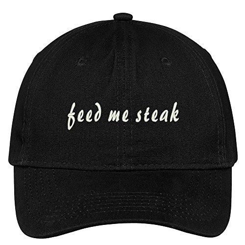 Trendy Apparel Shop Feed Me Steak Embroidered Low Profile Cotton Cap Dad Hat