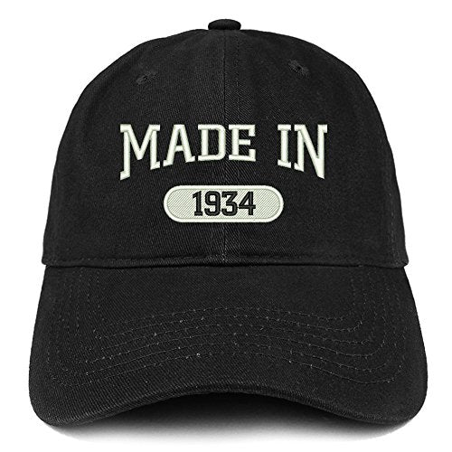 Trendy Apparel Shop Made in 1934 Embroidered 87th Birthday Brushed Cotton Cap