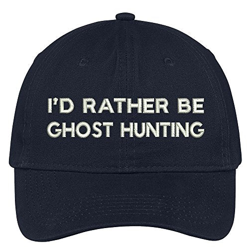 Trendy Apparel Shop I'd Rather Be Ghost Hunting Embroidered Soft Cotton Low Profile Baseball Cap