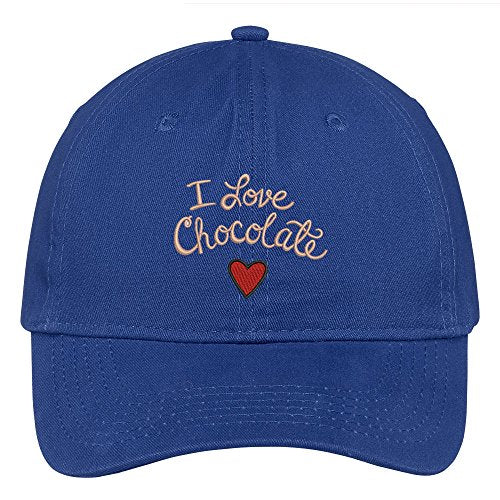 Trendy Apparel Shop I Love Chocolate Embroidered Soft Brushed Cotton Low Profile Cap