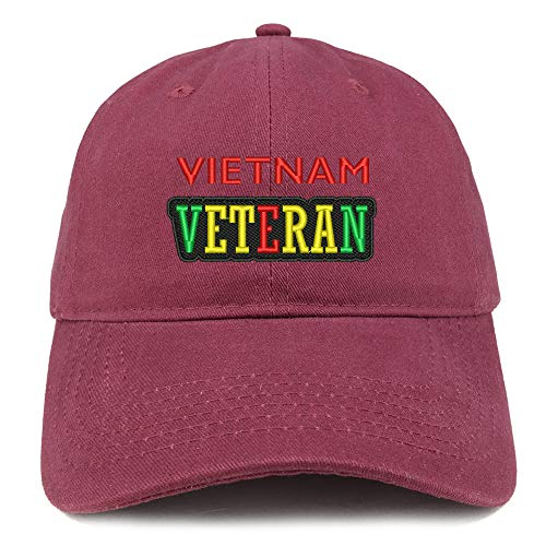 Trendy Apparel Shop Vietnam Veteran Embroidered 100% Cotton Adjustable Cap Dad Hat