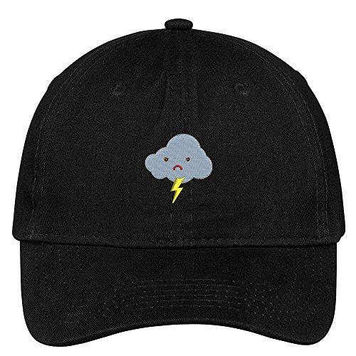 Trendy Apparel Shop Angry Lightning Cloud Embroidered Soft Brushed Cotton Low Profile Dad Hat