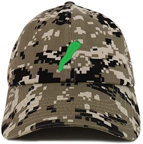 Trendy Apparel Shop Jalapeno Pepper Embroidered Soft Crown 100% Brushed Cotton Cap