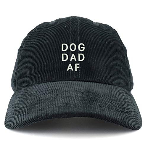 Trendy Apparel Shop Dog Dad AF Cotton Corduroy Unstructured Baseball Cap