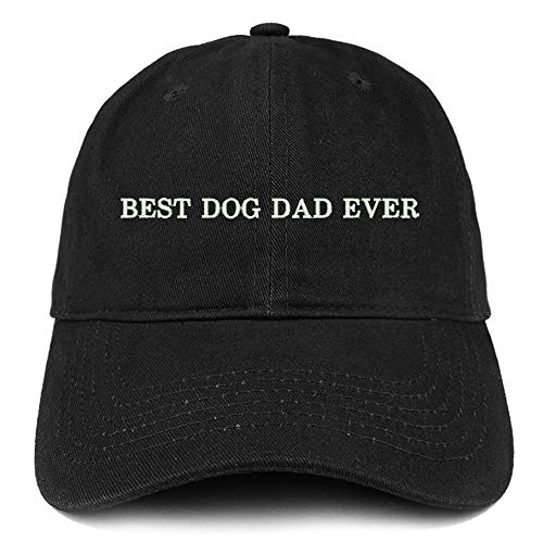 Trendy Apparel Shop Best Dog Dad Ever Embroidered Brushed Cotton Cap