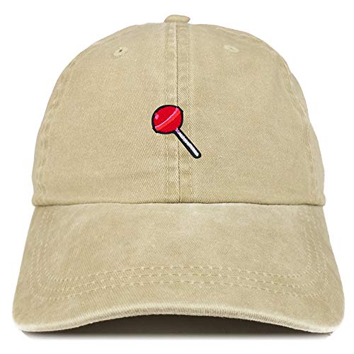 Trendy Apparel Shop Lollipop Patch Pigment Dyed Washed Baseball Cap