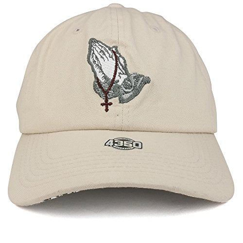 Trendy Apparel Shop Praying Hands Embroidered Adjustable Cotton Baseball Cap