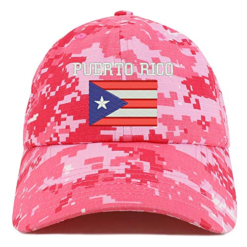 Trendy Apparel Shop Puerto Rico Embroidered Soft Crown 100% Brushed Cotton Cap
