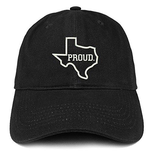 Trendy Apparel Shop Proud Texas State Outline Embroidered Soft Cotton Dad Hat