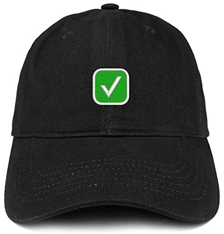 Trendy Apparel Shop Check Mark Embroidered Soft Crown Brushed Cotton Cap