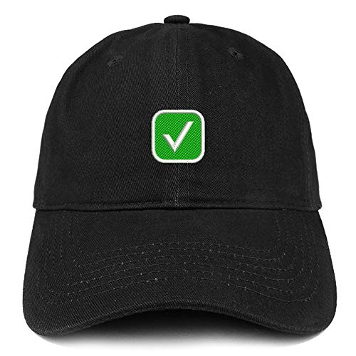 Trendy Apparel Shop Check Mark Embroidered Soft Crown Brushed Cotton Cap