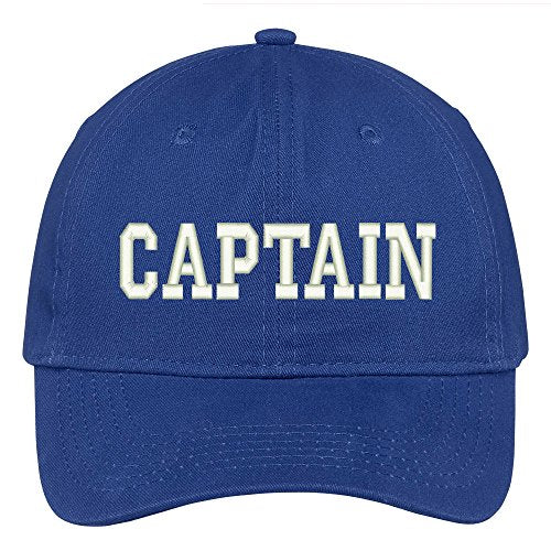 Trendy Apparel Shop Captain Embroidered Soft Low Profile Adjustable Cotton Cap