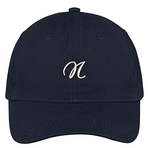 Trendy Apparel Shop Letter N Small Script Font Embroidered Adjustable Cotton Cap