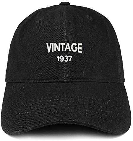 Trendy Apparel Shop Small Vintage 1937 Embroidered 84th Birthday Adjustable Cotton Cap