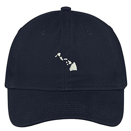 Trendy Apparel Shop Hawaii State Map Embroidered Low Profile Soft Cotton Brushed Baseball Cap
