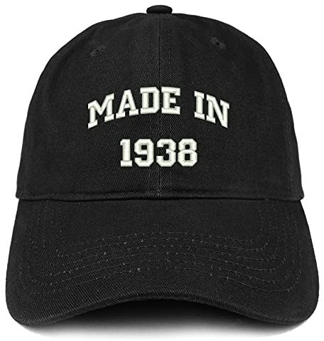 Trendy Apparel Shop Made in 1938 Text Embroidered 83rd Birthday Brushed Cotton Cap