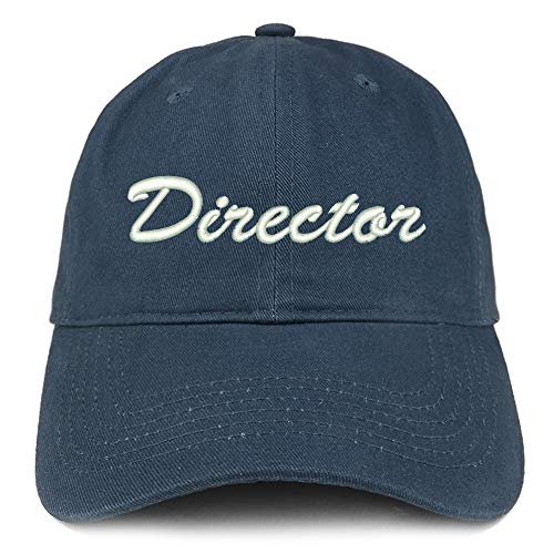 Trendy Apparel Shop Director Script Embroidered Soft Crown 100% Brushed Cotton Cap
