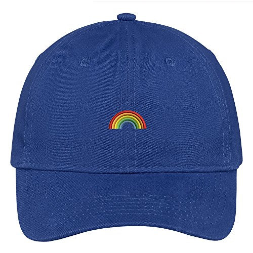 Trendy Apparel Shop Rainbow Embroidered Soft Brushed Cotton Low Profile Cap