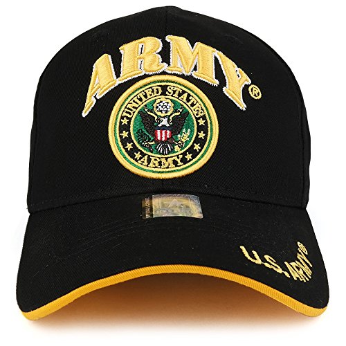 Trendy Apparel Shop 3D US Army Text and Emblem Embroidered Officially Licensed Military Cap