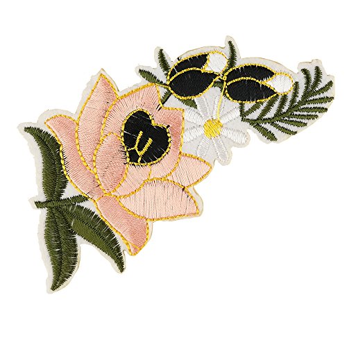 Trendy Apparel Shop Colorful Flower Rose Embroidered Iron On Patch