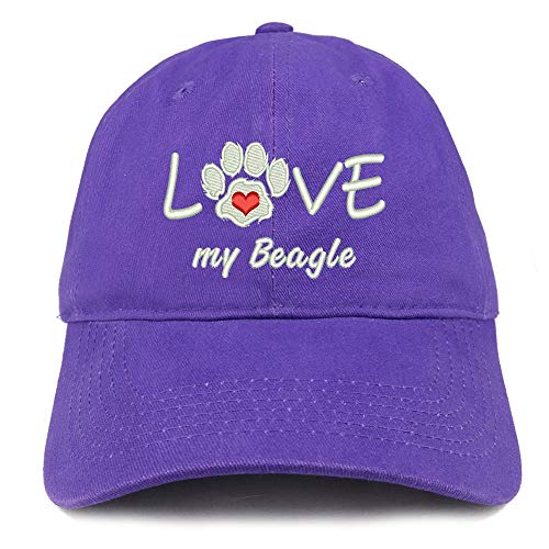 Trendy Apparel Shop I Love My Beagles Embroidered Soft Crown 100% Brushed Cotton Cap