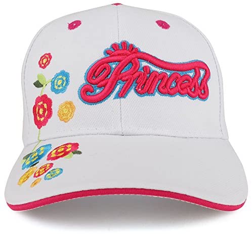 Trendy Apparel Shop Youth Princess 3D Embroidered with Floral Decorated Baseball Cap