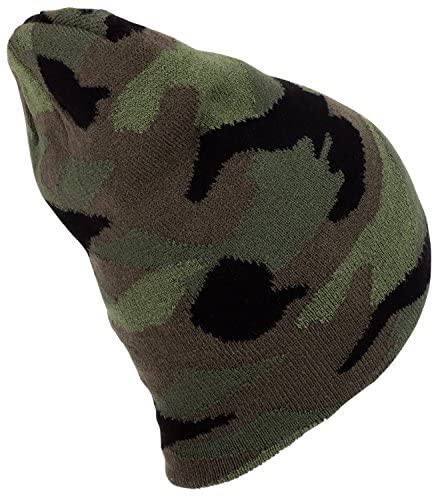 Trendy Apparel Shop Camouflage Print Long Winter Warm Beanie Cap