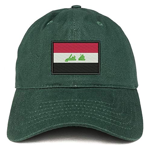 Trendy Apparel Shop Flag of Iraq Embroidered Soft Crown 100% Brushed Cotton Cap