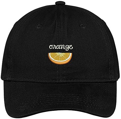 Trendy Apparel Shop Orange Half Slice Embroidered Cap Premium Cotton Dad Hat