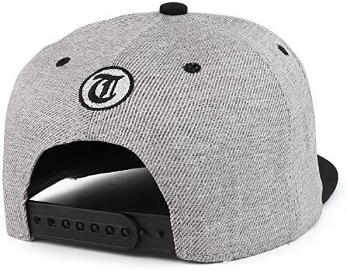Trendy Apparel Shop Solid Letter T 3D Embroidered Flatbill Snapback Cap - Grey Black