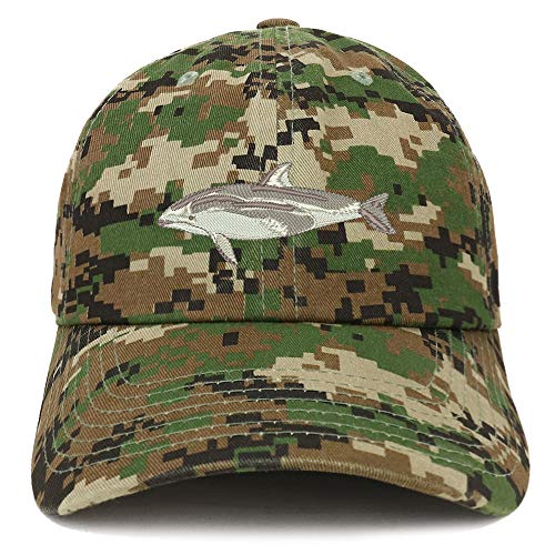 Trendy Apparel Shop Pacific White Dolphin Embroidered Brushed Cotton Cap