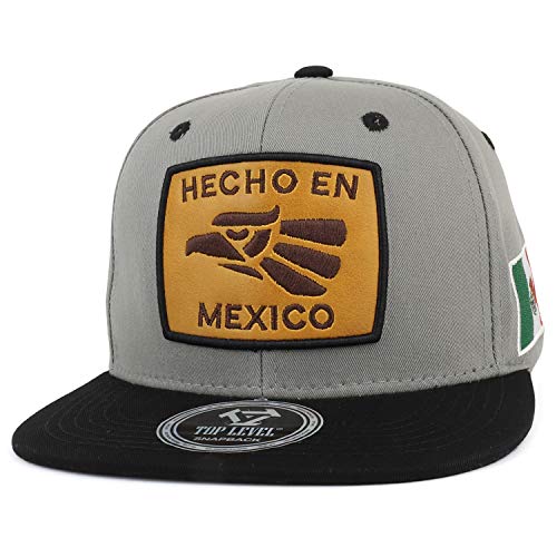 Trendy Apparel Shop Hecho en Mexico Leather Patch Embroidered Flatbill Snapback Cap