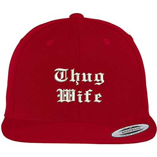 Trendy Apparel Shop Thug Wife Embroidered Flat Bill Premium Classic Snapback Cap