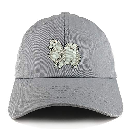 Trendy Apparel Shop Spitz Dog Embroidered Low Profile Soft Cotton Dad Hat Cap