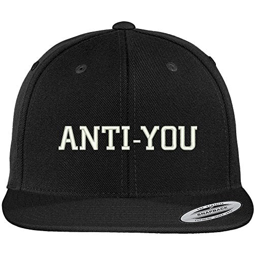 Trendy Apparel Shop Anti-You Embroidered Flat Bill Snapback Cap