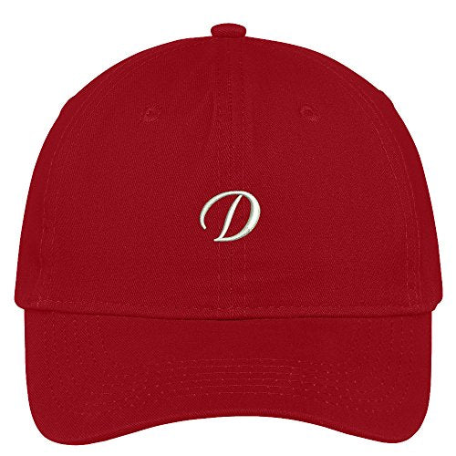 Trendy Apparel Shop Letter D Small Script Font Embroidered Adjustable Cotton Cap