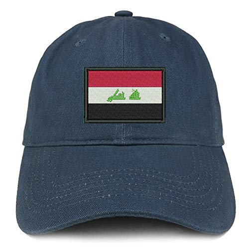 Trendy Apparel Shop Flag of Iraq Embroidered Soft Crown 100% Brushed Cotton Cap