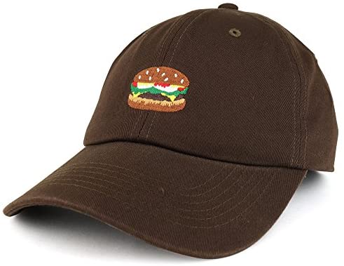 Trendy Apparel Shop Hamburger Fastfood Embroidered Unstructured Cotton Baseball Dad Cap
