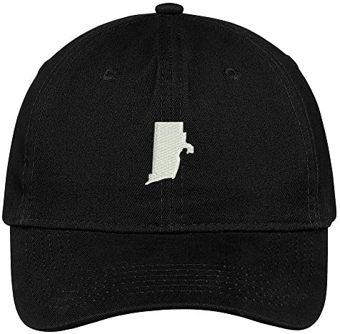 Trendy Apparel Shop Rhode Island State Map Embroidered Low Profile Soft Cotton Brushed Baseball Cap