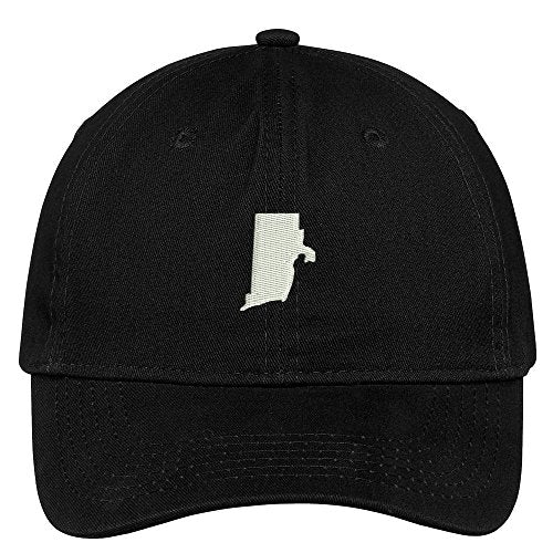 Trendy Apparel Shop Rhode Island State Map Embroidered Low Profile Soft Cotton Brushed Baseball Cap