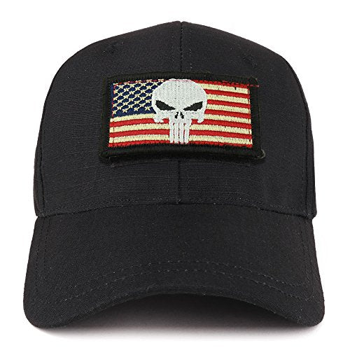 Trendy Apparel Shop Youth Military Punisher American Flag Patch On Tactical Cap