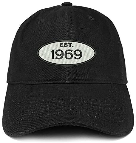 Trendy Apparel Shop Established 1969 Embroidered 52nd Birthday Gift Soft Crown Cotton Cap