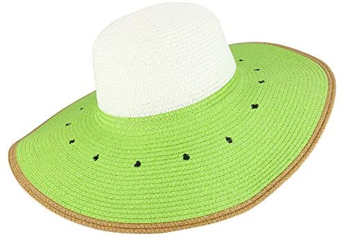 Trendy Apparel Shop Summer Fruit Designed Wide Brim Paper Braid Sun Hat