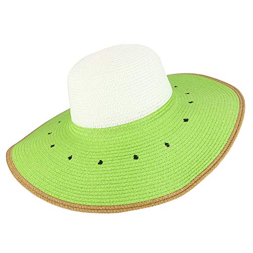 Trendy Apparel Shop Summer Fruit Designed Wide Brim Paper Braid Sun Hat