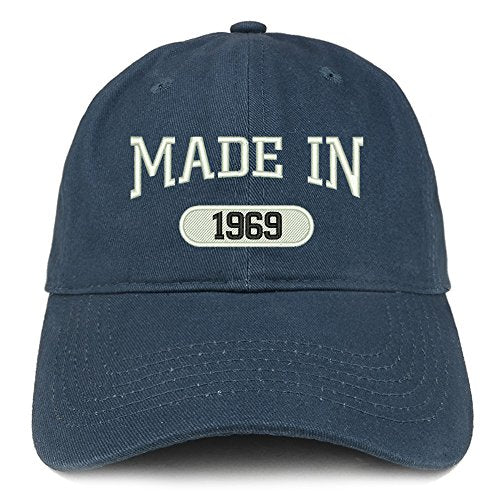 Trendy Apparel Shop Made in 1969 Embroidered 52nd Birthday Brushed Cotton Cap